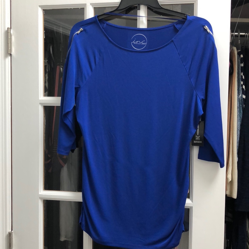 INC cobalt blue blouse